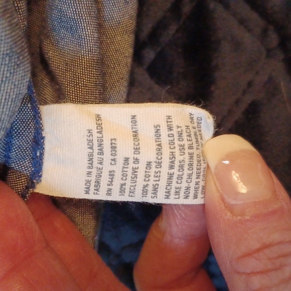 American Eagle Slim Fit Western Denin Snap Front Long Sleeve Shirt - Picture 11 of 11